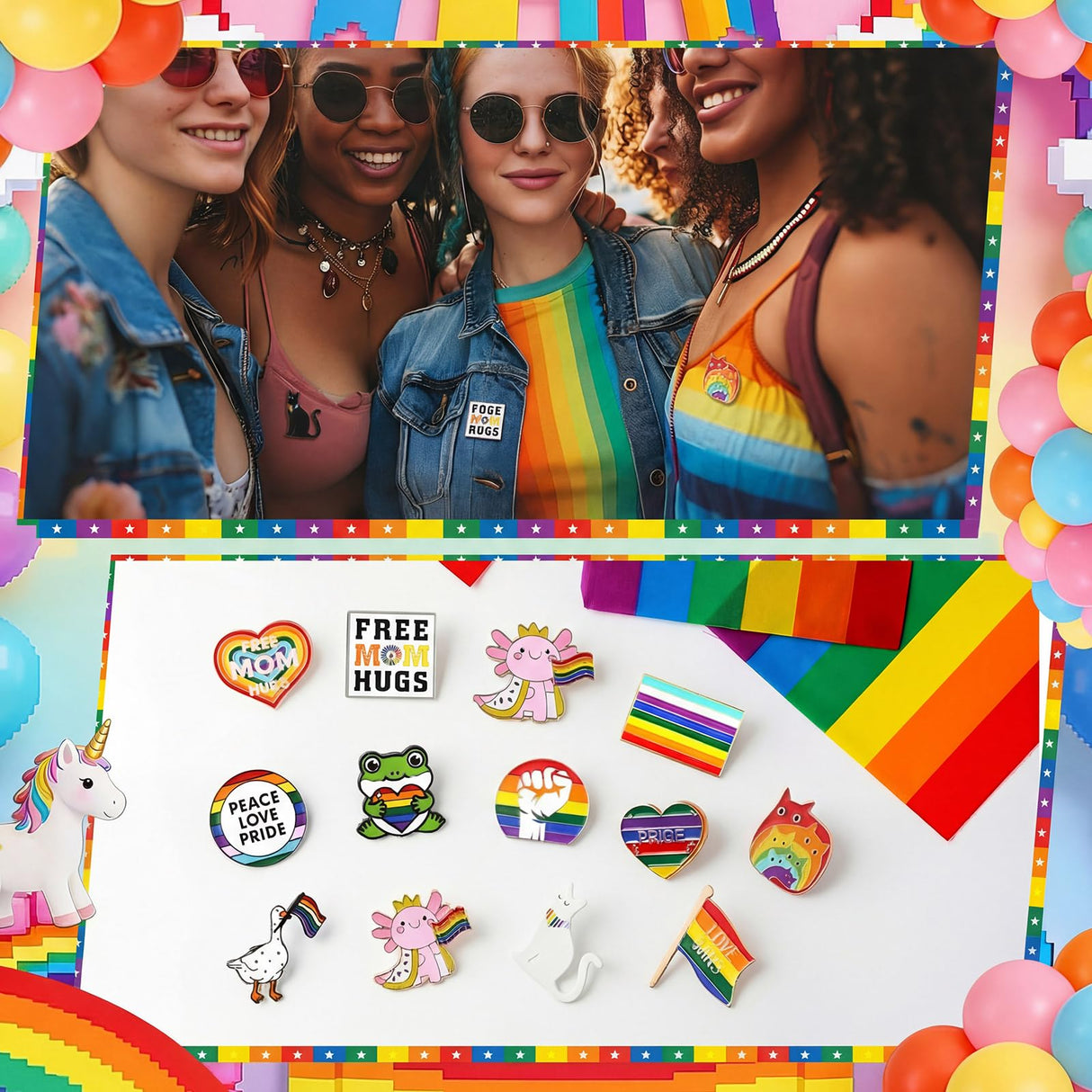 Kigeli 15/30/45 Pcs Pride Enamel Pins Bulk, Lgbtq Rainbow Progress Flag Lapel Pin Set, Gay Bi Trans Lesbian Ally Goose Frog Heart Brooch for Backpack Jacket, Pride Month Party Favors Gift(30 Pcs)
