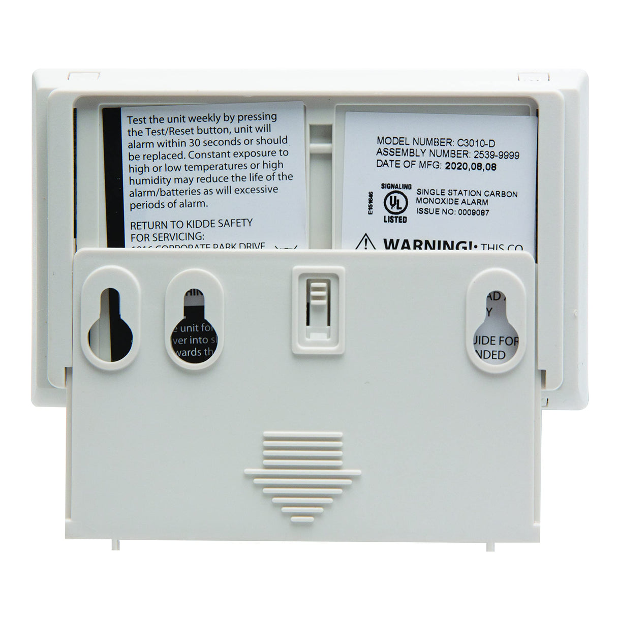 Kidde Carbon Monoxide Detector, 10-Year Battery Powered, Digital Display, LED Status Indicators, 85 dB Alarm, 3rd Edition