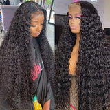 Lemoda 210% Density 13x6 Full Lace Frontal Virgin Human Hair Wigs 12A Water Wave 13x6 HD Lace Front Wigs Deep Wave Human Hair Wig Wet and Wavy Wig Pre Plucked With Natural Hairline 26Inch