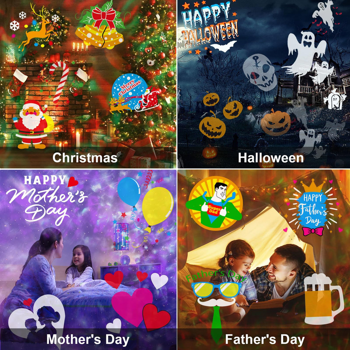 Brighter Christmas Projector Lights Outdoor,2025 Upgrade Holiday Projectors with 19HD Slides (Ocean Wave & Patterns), Weatherproof Christmas,Halloween Projector,Christmas Decorations for Light Show