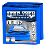 TA*RP YXCN Tarp 10x12 Feet, 7 Mil Thick Waterproof Poly Tarps Cover UV Resistant, Rip & Tear Proof with Metal Grommets Every 20 Inche (Blue/Silver)