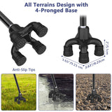 TriPro Walking Cane for Women & Men, Small Base Quad Cane, Pivot Tip,Self Standing,Heavy Duty,Adjustable Folding Cane, 4 Prong Canes for Men & Women, Collapsible Walking Sticks for Seniors & Adults