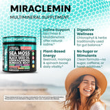 Clean Nutra Sea Moss Capsules with Ashwagandha, Black Seed Oil, Burdock Root, Bladderwrack, Moringa, Chlorella, Spirulina, Turmeric, Elderberry, Amla – 90 Vegan Capsules – MiracleMin