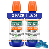 TheraBreath Healthy Gums Mouthwash Clean Mint, Antigingivitis, Dentist Formulated, 16 Fl Oz (2-Pack)