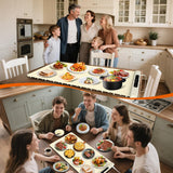 Newise Graphene Warming Mat for Food with Dual Zone Control | XXL 36"x17" Electric Heating Tray | 6 Temp & Timer Settings | Food Warmer for Parties Buffets | Ideal Kitchen Gift for Mom & Wife (Beige)