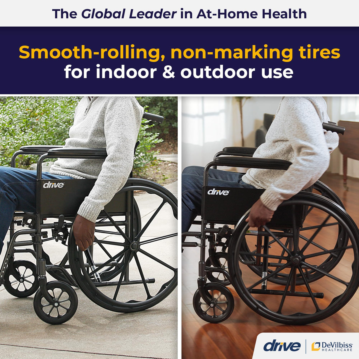 Drive Medical SSP118FA-SF Silver Sport 1 Folding Transport Wheelchair with Full Arms and Removable Swing-Away Footrest, Black