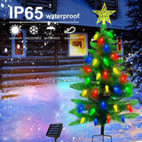 2-Pack 3.6FT Solar Christmas Tree Outdoor Christmas Decorations, 8 Modes Solar Xmas Tree Lights with 100 LED, Waterproof Solar Christmas Lights for Yard Front Porch Pathway Grave Cemetery Decor