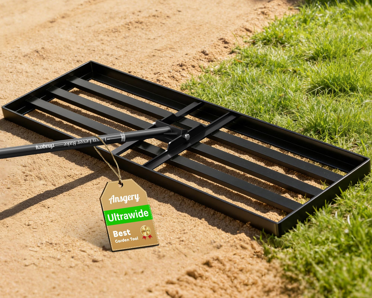 36X12 Lawn Leveling Rake,Lawn Leveler with 78" Long Handle