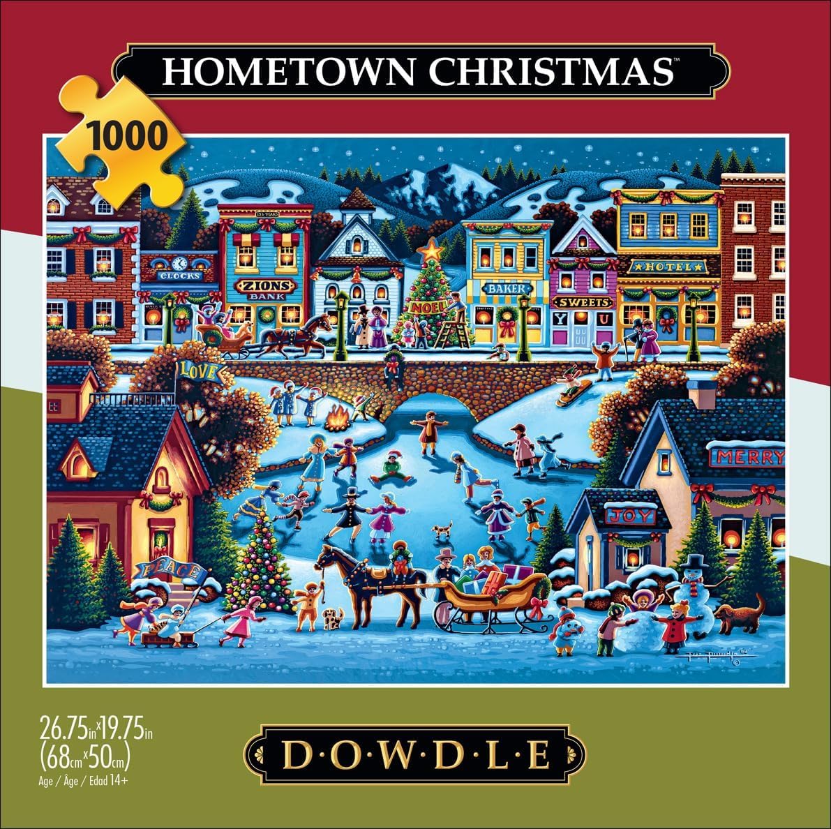 Buffalo Games - Dowdle - Hometown Christmas - 1000 Piece Jigsaw Puzzle for Adults -Challenging Puzzle Perfect for Game Nights - Finished Size is 26.75 x 19.75