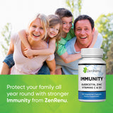 Zenrenu Immunity Quercetin 700 mg Zinc Vitamin C Vitamin D Immune Support Supplement with Curcumin - Easy to Absorb Immunity Supplement, 100 Vegetarian Capsules 50 Day Supply