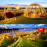 SAUIRS 403FT 1000 LED Christmas Lights Outdoor String Lights with 8 Modes Timer Waterproof Fairy Light Plug in for Outside Indoor Party Xmas Palm Tree Yard Wedding Decorations(Warm White)