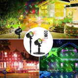 Christmas Laser Lights, Projector Lights Landscape Spotlight Red and Green Star Show with Christmas Decorative Patterns for Indoor Outdoor Garden Patio Wall