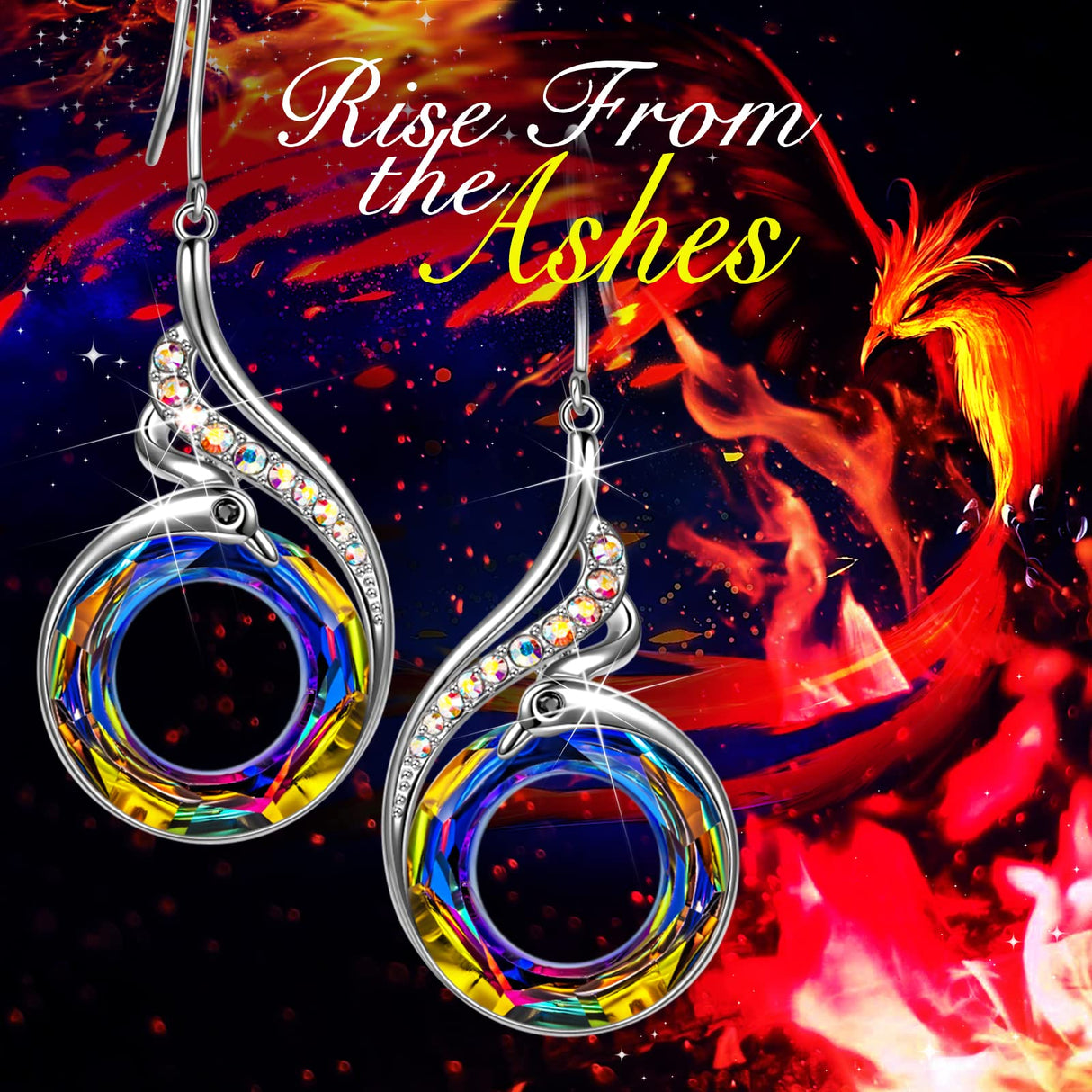 Kate Lynn Phoenix Earrings for Women, Christmas Birthday Gifts for Women, Crystal Earring Jewelry, Xmas Bday Gifts for Mom Grandma Wife Girlfriend Daughter Best Friend