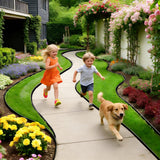 4 Inch Tall Landscape Edging, 132FT Garden Lawn Edging Kit with 120 Spikes, No Dig Plastic Border for Flower Beds, Pathways, Driveways, Weed Barrier