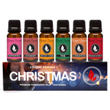 Eternal Essence Oils Christmas Set of 6 Premium Fragrance Oils - Peppermint, Cranberry, Spiced Cider, Pine, Cinnamon and Reindeer Retreat - for Diffusers, Candle & Soap Making, & Aromatherapy - 10ML