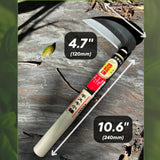 Hounen Miyawaki Nejiri Kama Weeder – Japanese Weeding Sickle, Twisted Stainless Steel, 4.7 in (12 cm) Blade, 13 in (33 cm), Root Slicer for Garden Beds & Crabgrass, Made in Japan (High-Carbon Steel)