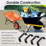 FENXDN 4 Pcs Black Steel Wheelbarrow Heavy Duty Axle Bracket