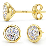 GEMQUEEN Moissanite Earrings Studs 925 Sterling Silver, 1.6CT