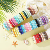 Ecation 96 Pcs Beaded Friendship Bracelets Bulk Inspirational Stretch Bracelets Y2k Colorful Cute Adjustable Jewelry for Women Summer Beach Graduation Party Favors Friend Gifts