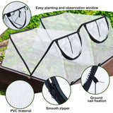 2Pack Garden Row Accelerator Plants Cover, Foldable Raised Garden Bed Cover with Zipper Door Waterproof Small Greenhouse Plant Cage Guard Protector for Vegetable Flower Fruits from Animals,31×13×14In