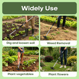 Babook Weed Tool with Long Handle - 60" Manual Weeder Remover Tool, 2 in 1 Hand Weed Rake and Garden Hoe for Gardening, Heavy Duty Uprooting Weeding Pull for Yard, Lawn, Patio and Garden