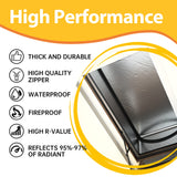 LEMOONE Attic Door Insulation Cover 25"x54"x11", Energy Saving Tent Attic Stairs Cover Ladder Pull Down Insulator, R-Value 15.5 Thicken Aluminum Foil Stairway Insulation with Zipper Fireproof
