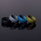 ThunderFit Men's Patterned Silicone Rings, Rubber Bands, 8mm Wide