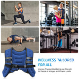 ZELUS Weighted Vest, 6lb/8lb/12lb/16lb/20lb/25lb/30lb Weight Vest with Reflective Stripe for Workout, Strength Training, Running, Fitness, Muscle Building, Weight Loss, Weightlifting, Blue(8 lb)