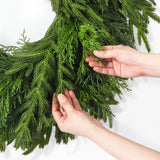 26" Large Cedar Norfolk Pine Wreath for Front Door, Faux Christmas Wreath