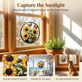 Zhuoyaju Stained Glass Suncatcher Window Hanging, 7.8 x 7.8 in