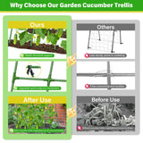 Sunwinx 53x51 Inch Cucumber Trellis for Raised Bed, Adjustable A-Frame Garden Trellis for Climbing Plants Outdoor with Climbing Net, Meal Plant Trellis for Vegetables Pea Bean Tomato Grape Squash