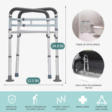 FSA/HSA Eligible Toilet Safety Rails, Adjustable Toilet Frame for Elderly, Seniors, Handicap & Disabled, Foldable Handicap Toilet Handles Fit Any Toilets (300 LB)