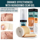 NUVADERMIS Silicone Scar Tape for Surgical Scars - 120" x 1.5" Roll - Extra Long Medical Grade Silicone Scar Tape for C-Section, Tummy Tuck, Keloid, and Surgical Scars - Reusable Tape Strips - 2 Pack