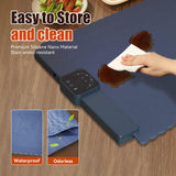 Warming Mat for Food 5 Temperature Settings Silicone Food Warming Mat Roll up Food Warmer with Full Surface Heating Warming Pad Electric Warming Tray for Buffets Party Home (Blue)