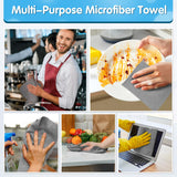 FIXSMITH Shop Towels, Pack of 150, Grey Microfiber Cleaning Cloth Bulk, Microfiber Towels for Cars, All-Purpose Absorbent Cleaning Rags, Dust Cloth for Automotive, Mechanic, Garage, 11.5 x 11.5 inch