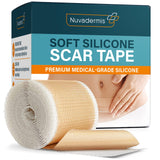 NUVADERMIS Silicone Scar Tape for Surgical Scars - 120" x 1.5" Roll - Medical Grade Scar Tape for Wrinkles, Surgical Scars, Keloid Scars, and Hypertrophic Scars - Reusable Scar Sheets Roll - 1 Pack