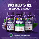 ZzzQuil PURE Zzzs Triple Action, Melatonin Gummies, Melatonin 6mg, 3X Melatonin, Sleep Aid with Ashwagandha, Calm Mood, Antioxidant Action, Sleep Aids for Adults, 60 Sleep Gummies
