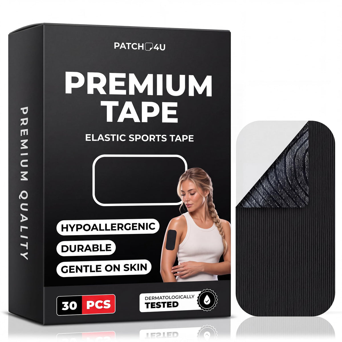 PATCH4U Premium Tape (30 Pack) - Pain Free Removal, Hypoallergenic