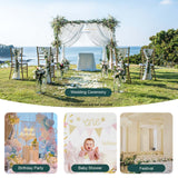 Metal Square Backdrop Stand Wedding Balloon Arch 9.8x9.8ft, Background Decoration Stand for Birthday Party Ceremony, Gold Backdrop Frame Valentine Anniversary Reception Decoration