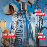 Diesel D By Diesel, Eau de Toilette for Men, Fougere & Amber Scent With Notes of Ginger, Bergamot, Lavender & Vanilla, 3.4 Fl. Oz.