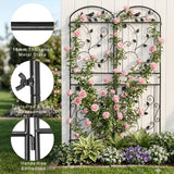 4 Pack Garden Trellis for Climbing Plants, 71 x 20 inch Rustproof Heavy Duty Metal Trellis for Climbing Rose Vine Clematis, Perfect for Premium Patio Decor & Luxury Outdoor Garden Design, Silver Gray