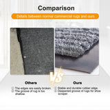 LVETOLS 4' x 8' Moisture Guard Doormat, Commercial Grade Door Floor Mat Striped Brush Step Entrance Mat with Rubber Backing, Low Profile Commercial Rugs for Entryway, Easy to Clean(Charcoal Grey)