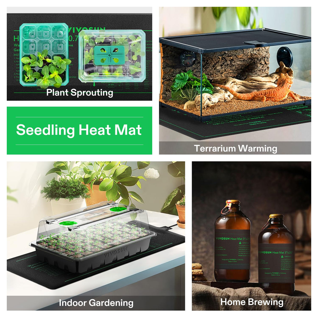 VIVOSUN Durable Waterproof Seedling Heat Mat 48" x 20.75" UL & MET-Certified Warm Hydroponic Heating Pad for Germination, Indoor Gardening, Greenhouse