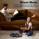 The ONE Electronic Drum Set 9 Pads Roll Up Drum Kit With Free App, Dual Built-in Speakers, Drum Sticks Pedals, Bluetooth MIDI, Great Christmas & Birthday Gift For Kids and Beginners