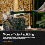 Fiskars X32 Splitting Axe 32", Splitter for Large Wood Logs & Firewood