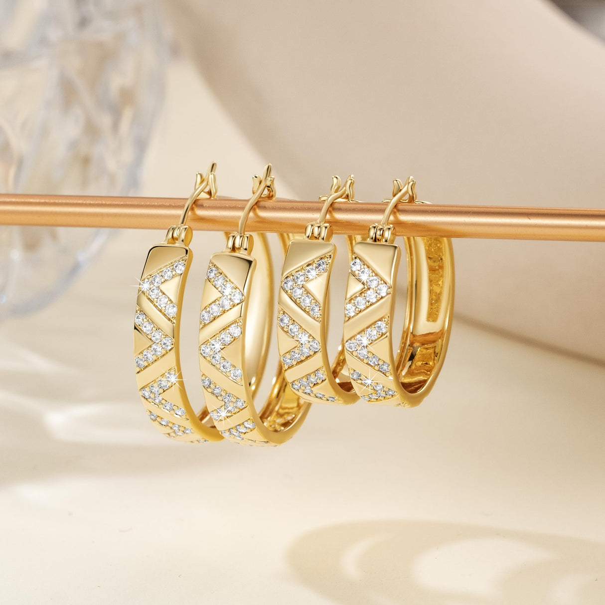 SANDRA REDD 14K Gold Hoop Earrings for Women 14K Gold Earrings for Women