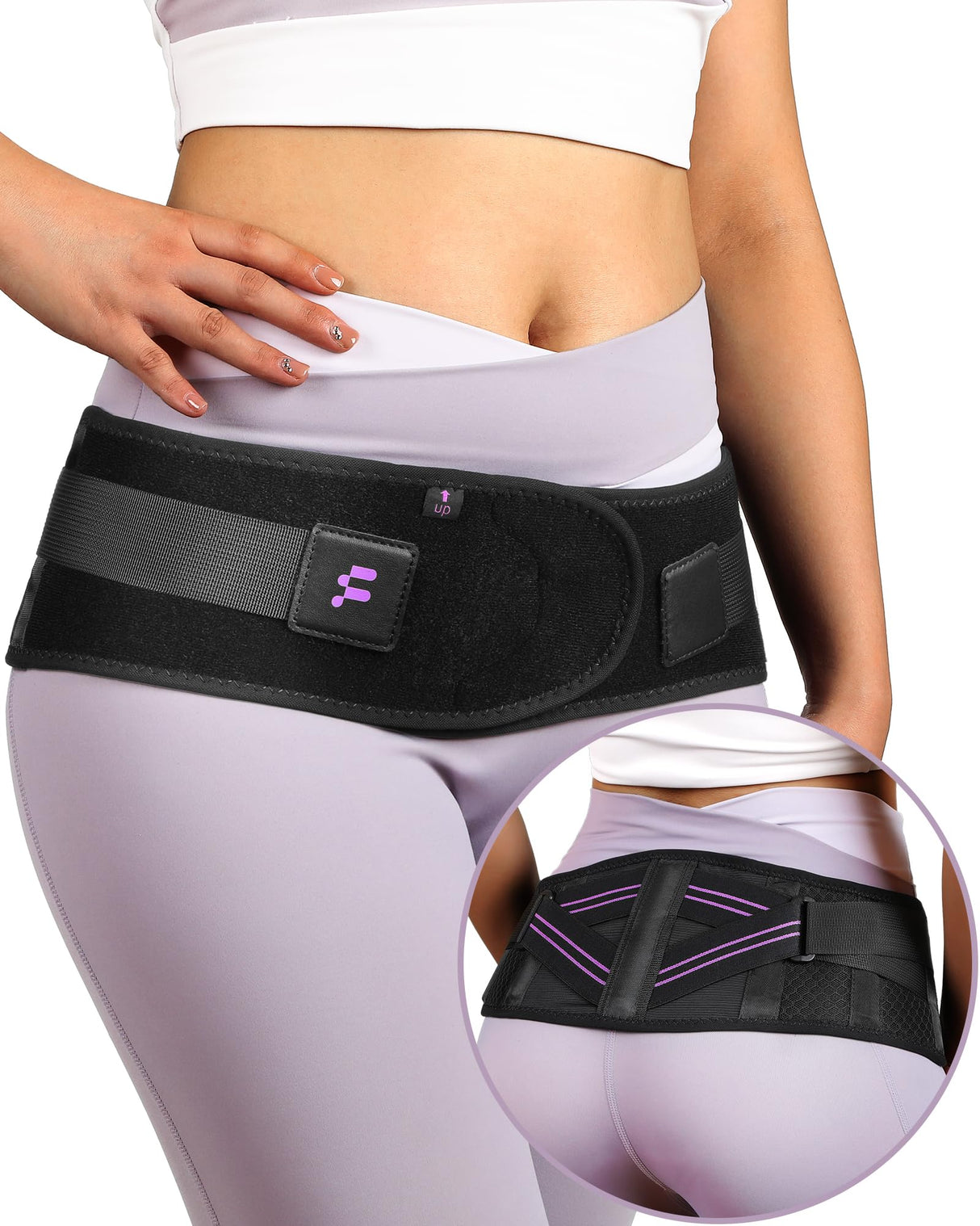 Fitomo Sacroiliac Belt with Enhanced Compression, Hip Brace for SI Joints Pain, Lower Back Pain and Sciatica Nerve Relief, SI Belt for Women Men, Support for Pelvic, Leg, Back, Anti-slip