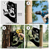 2 Pack 13 Inch Bigfoot Yard Decor, Funny Metal Sasquatch Signs