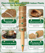 EAONE 96'' Moss Pole for Plants Indoor, 6 Pack 16” Monstera Plant Support Moss Stick for Climbing Plants, Stackable Coir Totem Pole Monstera Stakes with 12 Plant Labels & 100 Ties for Potted Plants