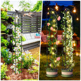 Tower Obelisk Garden Trellis for Climbing Plant，6.3FT/75.6" Rustproof Metal Potted Plant Climbing Support for Indoor Outdoor Flowers Vegetable Fruits Vines Support (2PCS)